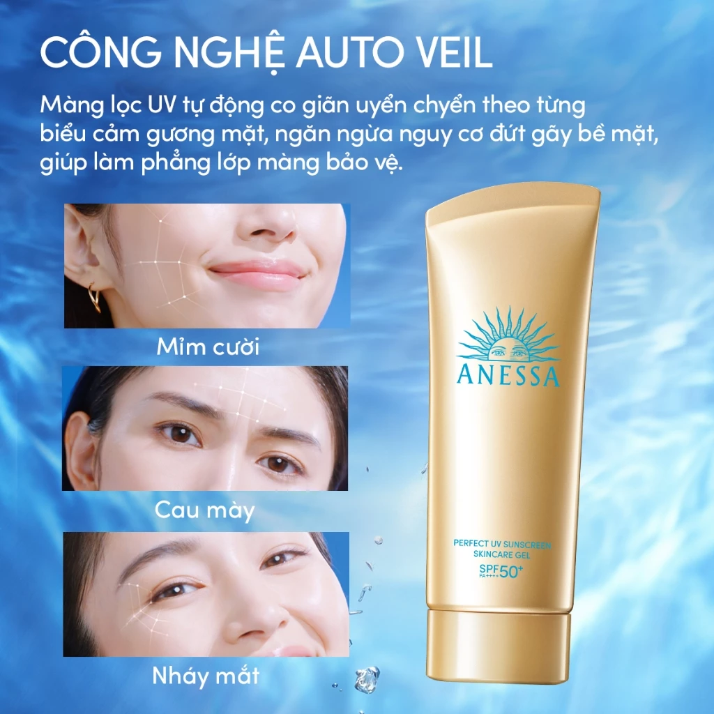 GEL CHỐNG NẮNG ANESSA DƯỠNG ẨM GOLD GEL SPF50+ PA++++ 90G 5 Gel chống nắng Anessa vàng dưỡng ẩm kiềm dầu