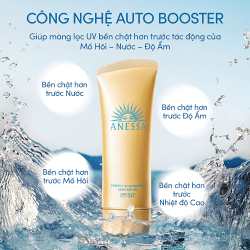 GEL CHỐNG NẮNG ANESSA DƯỠNG ẨM GOLD GEL SPF50+ PA++++ 90G 3 Gel chống nắng Anessa vàng dưỡng ẩm kiềm dầu