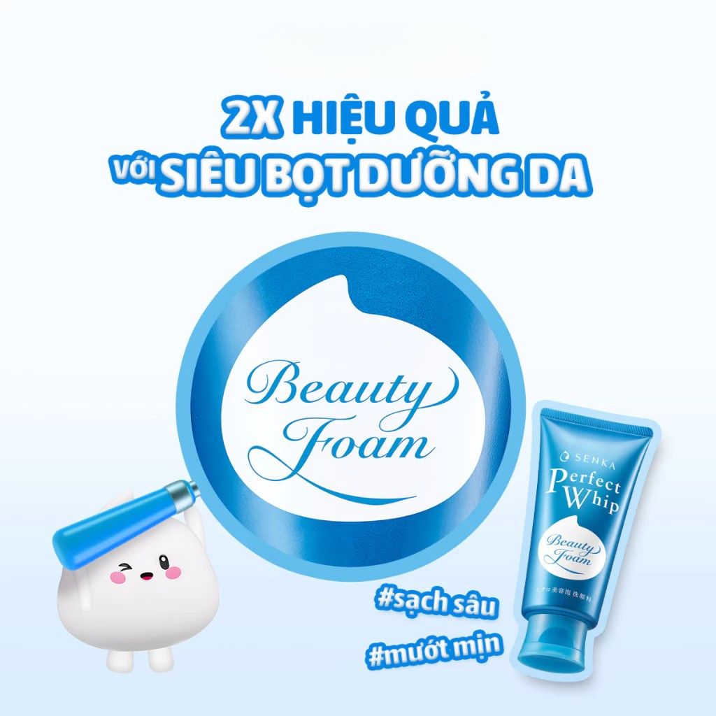 SỮA RỬA MẶT SENKA MƯỚT MỊN SẠCH SÂU PERFECT WHIP 120g 5 Sữa rửa mặt Senka xanh