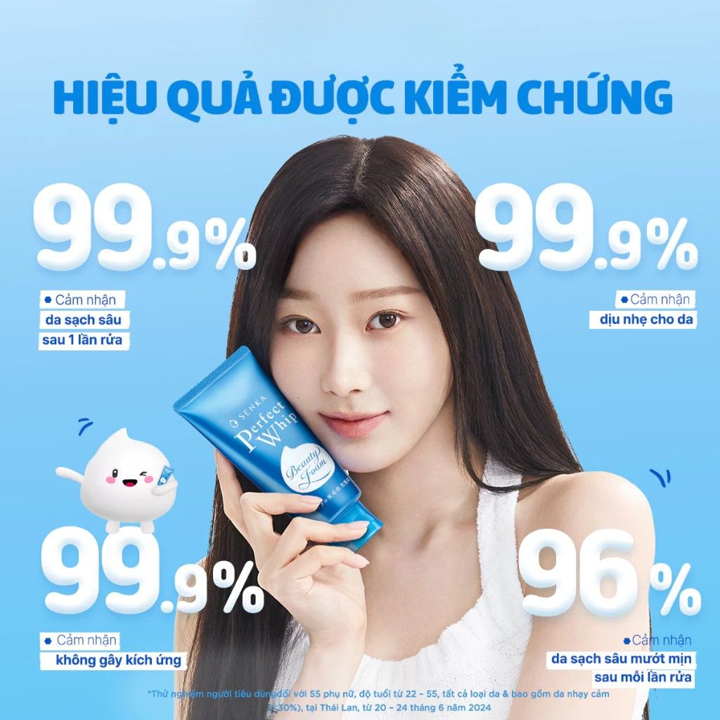 SỮA RỬA MẶT SENKA MƯỚT MỊN SẠCH SÂU PERFECT WHIP 120g 2 Sữa rửa mặt Senka xanh