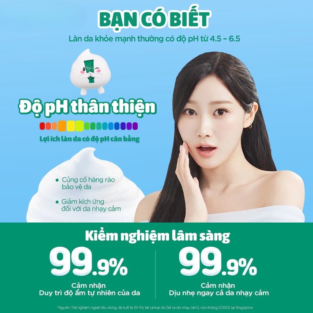SỬA RỬA MẶT SENKA RAU MÁ SẠCH SÂU LÀNH TÍNH PERFECT WHIP LOW PH CALMING CICA 100G 2 Sữa rửa mặt Senka xanh lá cica