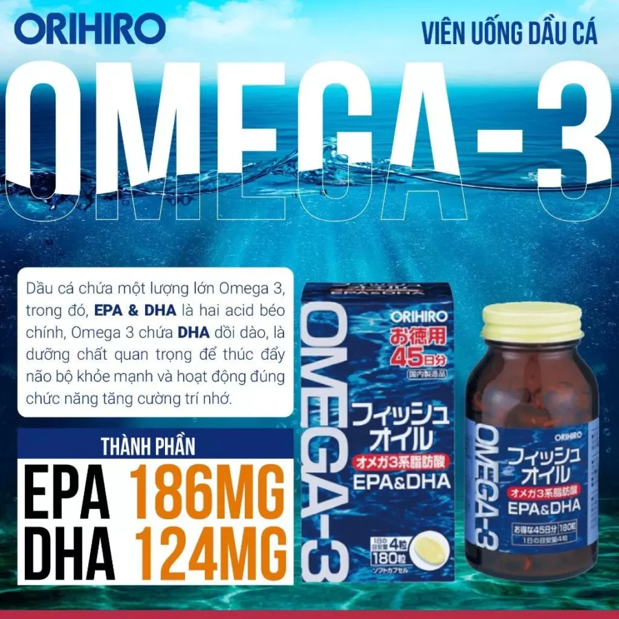 TPBVSK VIÊN UỐNG DẦU CÁ OMEGA 3 ORIHIRO 11 Omega 3 Orihiro