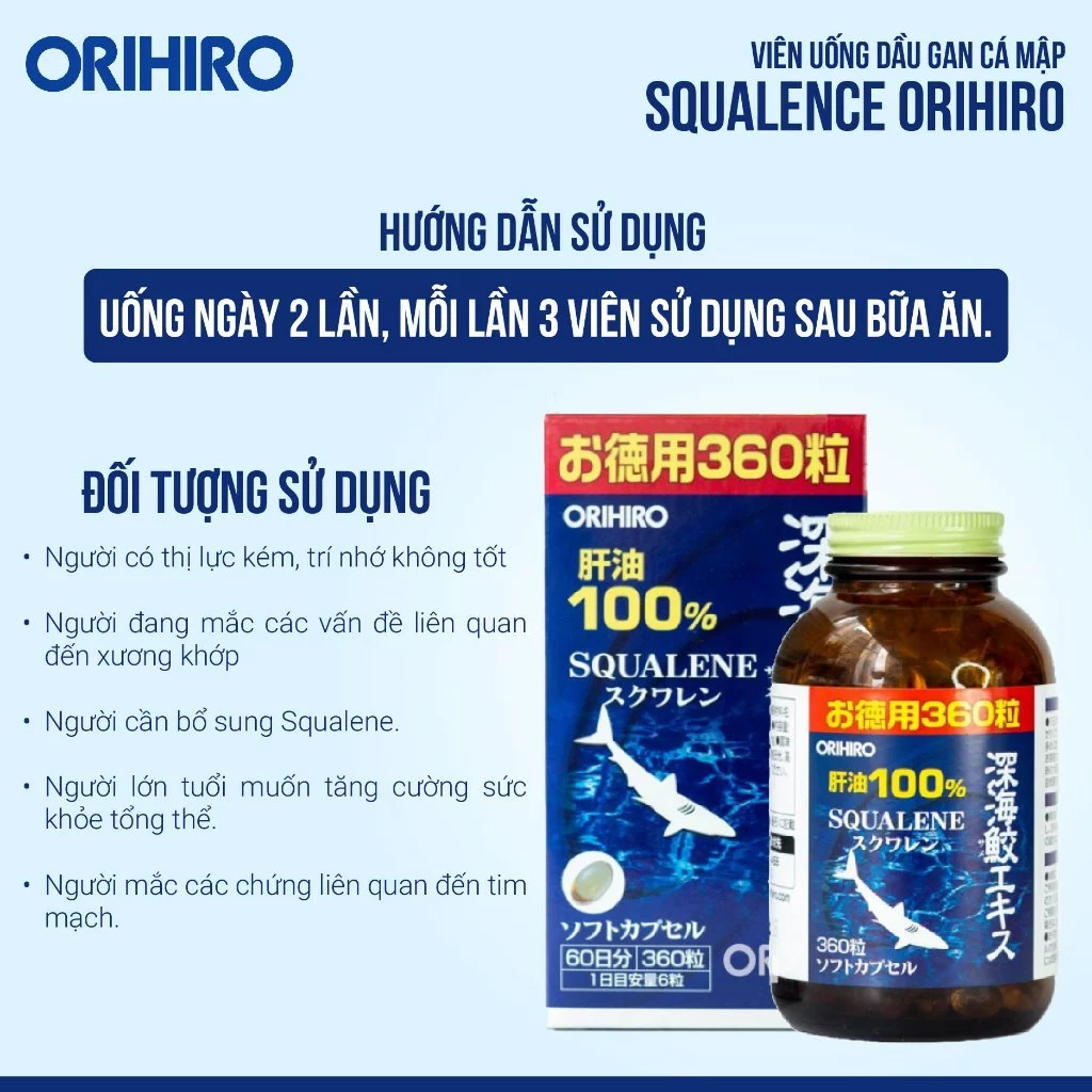 TPBVSK SỤN CÁ MẬP ORIHIRO DEEP SEA SHARK LIVER OIL EXTRACT 360 3 TPBVSK SỤN CÁ MẬP ORIHIRO DEEP SEA SHARK LIVER OIL EXTRACT 360 - Ảnh 3