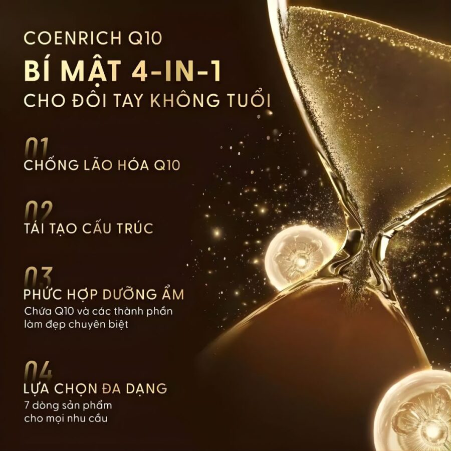 KEM TAY DƯỠNG ẨM SÂU VÀ DƯỠNG TRẮNG COENRICH Q10 9 kem tay dưỡng ẩm Q10