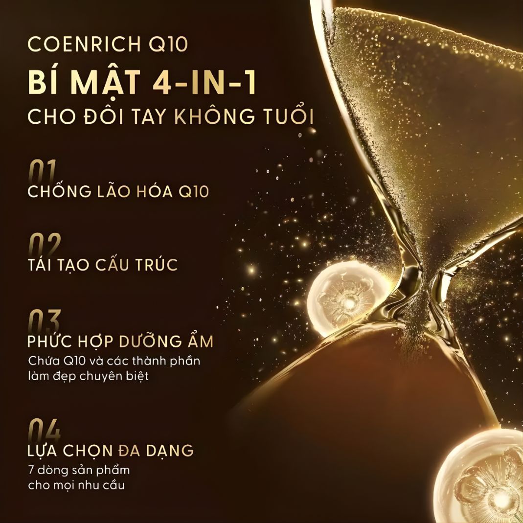 KEM TAY DƯỠNG ẨM SÂU VÀ DƯỠNG TRẮNG COENRICH Q10 3 kem tay dưỡng ẩm Q10